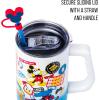 Silver Buffalo Disney Winnie the Pooh “Dreamy Days” Retro Art Stainless Steel Tumbler with Handle and Straw, Fits in Standard Cup Holder, 40 Ounces(Mickey and Friends)