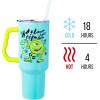 Silver Buffalo Disney Winnie the Pooh “Dreamy Days” Retro Art Stainless Steel Tumbler with Handle and Straw, Fits in Standard Cup Holder, 40 Ounces(Monsters Inc Mike Wazowski)
