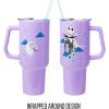 Silver Buffalo Disney Winnie the Pooh “Dreamy Days” Retro Art Stainless Steel Tumbler with Handle and Straw, Fits in Standard Cup Holder, 40 Ounces(Nightmare Before Christmas Purple Twilight)