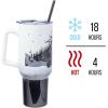 Silver Buffalo Disney Winnie the Pooh “Dreamy Days” Retro Art Stainless Steel Tumbler with Handle and Straw, Fits in Standard Cup Holder, 40 Ounces(Nightmare Before Christmas Hill and Moon Scene)