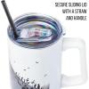 Silver Buffalo Disney Winnie the Pooh “Dreamy Days” Retro Art Stainless Steel Tumbler with Handle and Straw, Fits in Standard Cup Holder, 40 Ounces(Nightmare Before Christmas Hill and Moon Scene)