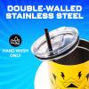 Silver Buffalo Disney Winnie the Pooh “Dreamy Days” Retro Art Stainless Steel Tumbler with Handle and Straw, Fits in Standard Cup Holder, 40 Ounces(Pikachu Lightning Bolts Badge Pokemon)