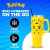 Silver Buffalo Disney Winnie the Pooh “Dreamy Days” Retro Art Stainless Steel Tumbler with Handle and Straw, Fits in Standard Cup Holder, 40 Ounces(Pikachu Lightning Bolts Badge Pokemon)