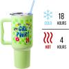 Silver Buffalo Disney Winnie the Pooh “Dreamy Days” Retro Art Stainless Steel Tumbler with Handle and Straw, Fits in Standard Cup Holder, 40 Ounces(Powerpuff Girls Groovy Girl Power)