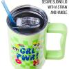 Silver Buffalo Disney Winnie the Pooh “Dreamy Days” Retro Art Stainless Steel Tumbler with Handle and Straw, Fits in Standard Cup Holder, 40 Ounces(Powerpuff Girls Groovy Girl Power)