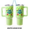 Silver Buffalo Disney Winnie the Pooh “Dreamy Days” Retro Art Stainless Steel Tumbler with Handle and Straw, Fits in Standard Cup Holder, 40 Ounces(Powerpuff Girls Groovy Girl Power)
