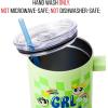 Silver Buffalo Disney Winnie the Pooh “Dreamy Days” Retro Art Stainless Steel Tumbler with Handle and Straw, Fits in Standard Cup Holder, 40 Ounces(Powerpuff Girls Groovy Girl Power)