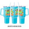 Silver Buffalo Disney Winnie the Pooh “Dreamy Days” Retro Art Stainless Steel Tumbler with Handle and Straw, Fits in Standard Cup Holder, 40 Ounces(Scooby Doo Mystery Machine)