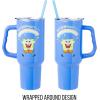 Silver Buffalo Disney Winnie the Pooh “Dreamy Days” Retro Art Stainless Steel Tumbler with Handle and Straw, Fits in Standard Cup Holder, 40 Ounces(Spongebob Squarepants Imagination)