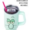 Silver Buffalo Disney Winnie the Pooh “Dreamy Days” Retro Art Stainless Steel Tumbler with Handle and Straw, Fits in Standard Cup Holder, 40 Ounces(Squidward)