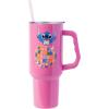 Silver Buffalo Disney Winnie the Pooh “Dreamy Days” Retro Art Stainless Steel Tumbler with Handle and Straw, Fits in Standard Cup Holder, 40 Ounces(Stitch Life is a Party)