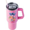 Silver Buffalo Disney Winnie the Pooh “Dreamy Days” Retro Art Stainless Steel Tumbler with Handle and Straw, Fits in Standard Cup Holder, 40 Ounces(Stitch Life is a Party)