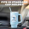 Silver Buffalo Disney Winnie the Pooh “Dreamy Days” Retro Art Stainless Steel Tumbler with Handle and Straw, Fits in Standard Cup Holder, 40 Ounces(Stitch Minimalistic Design)