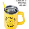Silver Buffalo Disney Winnie the Pooh “Dreamy Days” Retro Art Stainless Steel Tumbler with Handle and Straw, Fits in Standard Cup Holder, 40 Ounces(Winnie the Pooh Here for the Hunny)