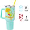 Silver Buffalo Disney Winnie the Pooh “Dreamy Days” Retro Art Stainless Steel Tumbler with Handle and Straw, Fits in Standard Cup Holder, 40 Ounces(Winnie the Pooh Retro Dreamy Days)