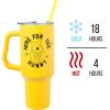 Silver Buffalo Disney Winnie the Pooh “Dreamy Days” Retro Art Stainless Steel Tumbler with Handle and Straw, Fits in Standard Cup Holder, 40 Ounces(Winnie the Pooh Here for the Hunny)