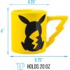 Silver Buffalo Pokemon Snorlax But First Coffee Ceramic Mug, 20 Ounces(20oz Pikachu Lightening Bolt Sculpted)