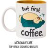 Silver Buffalo Pokemon Snorlax But First Coffee Ceramic Mug, 20 Ounces(20oz Snorlax But First Coffee)