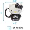 Silver Buffalo Sanrio Hello Kitty Pink Bow Ceramic 3D Sculpted Mug, 20 Ounces(Halloween Skeleton Costume)