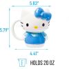 Silver Buffalo Sanrio Hello Kitty Pink Bow Ceramic 3D Sculpted Mug, 20 Ounces(Hello Kitty Blue Dress)
