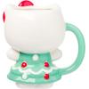 Silver Buffalo Sanrio Hello Kitty Pink Bow Ceramic 3D Sculpted Mug, 20 Ounces(Hello Kitty Christmas Tree Dress)