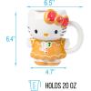Silver Buffalo Sanrio Hello Kitty Pink Bow Ceramic 3D Sculpted Mug, 20 Ounces(Hello Kitty Gingerbread Dress)