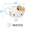 Silver Buffalo Sanrio Hello Kitty Pink Bow Ceramic 3D Sculpted Mug, 20 Ounces(Hello Kitty Gold Chrome Bow)