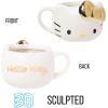 Silver Buffalo Sanrio Hello Kitty Pink Bow Ceramic 3D Sculpted Mug, 20 Ounces(Hello Kitty Gold Chrome Bow)