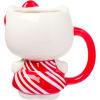 Silver Buffalo Sanrio Hello Kitty Pink Bow Ceramic 3D Sculpted Mug, 20 Ounces(Hello Kitty Holiday Candy Cane Dress)