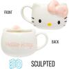Silver Buffalo Sanrio Hello Kitty Pink Bow Ceramic 3D Sculpted Mug, 20 Ounces(Hello Kitty Light Pink Bow)