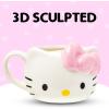 Silver Buffalo Sanrio Hello Kitty Pink Bow Ceramic 3D Sculpted Mug, 20 Ounces(Hello Kitty Pink Bow)