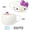 Silver Buffalo Sanrio Hello Kitty Pink Bow Ceramic 3D Sculpted Mug, 20 Ounces(Hello Kitty Purple Bow)