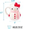 Silver Buffalo Sanrio Hello Kitty Pink Bow Ceramic 3D Sculpted Mug, 20 Ounces(Hello Kitty Snow Man)