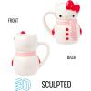 Silver Buffalo Sanrio Hello Kitty Pink Bow Ceramic 3D Sculpted Mug, 20 Ounces(Hello Kitty Snow Man)
