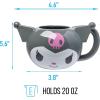 Silver Buffalo Sanrio Hello Kitty Pink Bow Ceramic 3D Sculpted Mug, 20 Ounces(Kuromi)