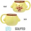 Silver Buffalo Sanrio Hello Kitty Pink Bow Ceramic 3D Sculpted Mug, 20 Ounces(Pompompurin)