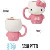Silver Buffalo Sanrio Hello Kitty Pink Bow Ceramic 3D Sculpted Mug, 20 Ounces(Sanrio Hello Kitty Halloween Spooky Pink Skeleton)