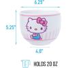 Silver Buffalo Sanrio Hello Kitty Strawberry Milk Japanese Character Ceramic Ramen Noodle Rice Bowl with Chopsticks, Microwave Safe, Pink, 20 Ounces(Hello Kitty Japanese Pink Stripes)