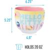 Silver Buffalo Sanrio Hello Kitty Strawberry Milk Japanese Character Ceramic Ramen Noodle Rice Bowl with Chopsticks, Microwave Safe, Pink, 20 Ounces(Hello Kitty Pastel Colored)
