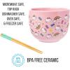 Silver Buffalo Sanrio Hello Kitty Strawberry Milk Japanese Character Ceramic Ramen Noodle Rice Bowl with Chopsticks, Microwave Safe, Pink, 20 Ounces(Hello Kitty Bows Stars Rainbows)