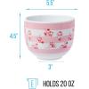 Silver Buffalo Sanrio Hello Kitty Strawberry Milk Japanese Character Ceramic Ramen Noodle Rice Bowl with Chopsticks, Microwave Safe, Pink, 20 Ounces(Hello Kitty Strawberry Milk Pattern)