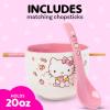 Silver Buffalo Sanrio Hello Kitty Strawberry Milk Japanese Character Ceramic Ramen Noodle Rice Bowl with Chopsticks, Microwave Safe, Pink, 20 Ounces(Hello Kitty Apples and Cinnamon Spoon)