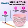 Silver Buffalo Sanrio Hello Kitty Strawberry Milk Japanese Character Ceramic Ramen Noodle Rice Bowl with Chopsticks, Microwave Safe, Pink, 20 Ounces(Hello Kitty Flowers Pattern)