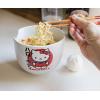 Silver Buffalo Sanrio Hello Kitty Strawberry Milk Japanese Character Ceramic Ramen Noodle Rice Bowl with Chopsticks, Microwave Safe, Pink, 20 Ounces(Hello Kitty Japanese Logo)