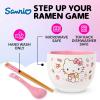 Silver Buffalo Sanrio Hello Kitty Strawberry Milk Japanese Character Ceramic Ramen Noodle Rice Bowl with Chopsticks, Microwave Safe, Pink, 20 Ounces(Hello Kitty Apples and Cinnamon Spoon)