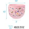 Silver Buffalo Sanrio Hello Kitty Strawberry Milk Japanese Character Ceramic Ramen Noodle Rice Bowl with Chopsticks, Microwave Safe, Pink, 20 Ounces(Hello Kitty Bows Stars Rainbows)