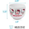Silver Buffalo Sanrio Hello Kitty Strawberry Milk Japanese Character Ceramic Ramen Noodle Rice Bowl with Chopsticks, Microwave Safe, Pink, 20 Ounces(Hello Kitty)