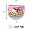 Silver Buffalo Sanrio Hello Kitty Strawberry Milk Japanese Character Ceramic Ramen Noodle Rice Bowl with Chopsticks, Microwave Safe, Pink, 20 Ounces(Hello Kitty Spring and Summer)