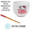 Silver Buffalo Sanrio Hello Kitty Strawberry Milk Japanese Character Ceramic Ramen Noodle Rice Bowl with Chopsticks, Microwave Safe, Pink, 20 Ounces(Hello Kitty)