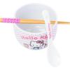 Silver Buffalo Sanrio Hello Kitty Strawberry Milk Japanese Character Ceramic Ramen Noodle Rice Bowl with Chopsticks, Microwave Safe, Pink, 20 Ounces(Hello Kitty Pink Polka Dot Spoon)
